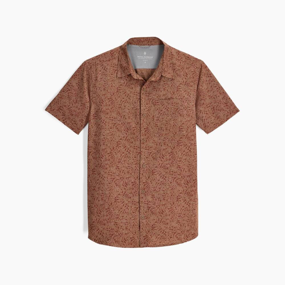 NEW ROYAL ROBBINS men's amp lite shirt in mahogany frond pt